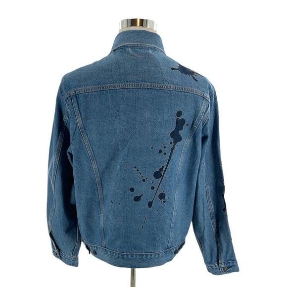 Levi's Premium Jacket Men's Large Vintage Fit Trucker Ink Blot Pockets Denim NEW - Picture 7 of 12